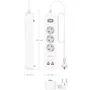 Aisens Regleta con Interruptor ASPS-2A2C10-W, 3 Tomas y 4 Puertos USB, Blanco